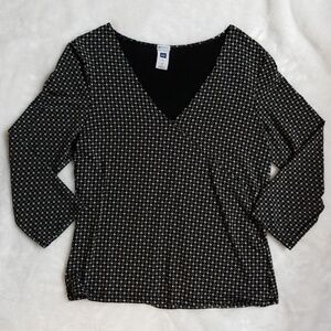 GAP Black and White Patterned Blouse